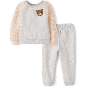 The Children’s Place Baby Girls’ And Toddler Long Sleeve Active Shirt and Pant, 2 Piece Outfit(Lunar Bear)