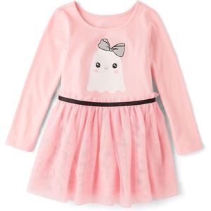 The Children’s Place Baby Girls’ Tutu Dress, Long Sleeve(Pink Sea Salt Ghost)