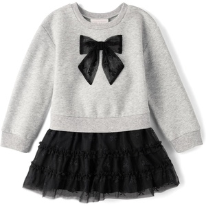 The Children’s Place Baby Girls’ and Toddler Long Sleeve Sweetshirt Dress(Mist Bow)