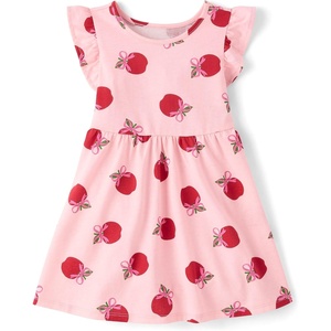The Children’s Place Baby and Toddler Girls’ Short Sleeve Casual Dresses(Pink Apple)