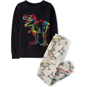 The Children’s Place Boys’ 100% Snug Fit Cotton Long Sleeve Top and Pants,2-piece Pajama Sets(Lunar Dino)