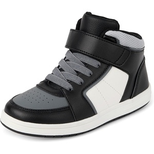 The Children’s Place Boys’ Boys’ Everyday Casual Lace Up Sneakers(Black High Top)