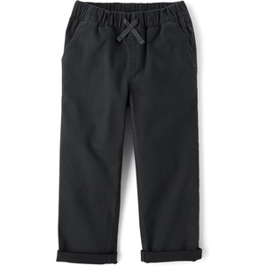 The Children’s Place Boys’ Roll Cuff Pull on Chino Pants(Washed Black)