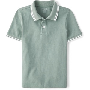 The Children’s Place Boys’ Uniform Short Sleeve Pique Polo(Mint Taffy)