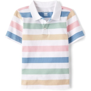 The Children’s Place Boys’ Uniform Short Sleeve Pique Polo(Multi Stripe)