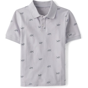 The Children’s Place Boys’ Uniform Short Sleeve Pique Polo(Sharks)