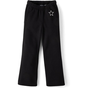 The Children’s Place Girls’ Active Wide Leg Pants(Black Fleece)
