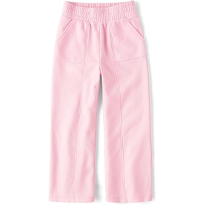 The Children’s Place Girls’ Active Wide Leg Pants(Light Pink Fleece)
