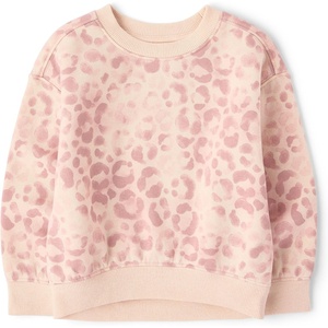 The Children’s Place Girls’ And Toddler Active Long Sleeve Premium Fleece Sweatshirt(Fading Rose Leopard)