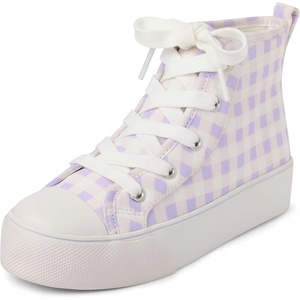 The Children’s Place Girls Casual Lace Up Hi Top Sneakers(Gingham)