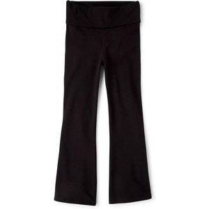 The Children’s Place Girls’ Foldover Flare Leggings(Black)