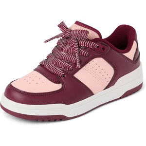 The Children’s Place Girls’ Girls’ Casual Lace Up Low Top Sneakers(Burgundy)