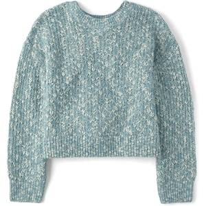 The Children’s Place Girls’ Long Sleeve Crew Neck Pullover Sweater(Stormwater)