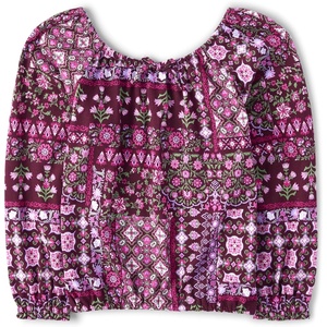 The Children’s Place Girls’ Long Sleeve Knit Fashion Shirt(Sugar Beet)