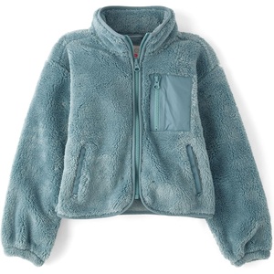 The Children’s Place Girls’ Long Sleeve Sherpa Fleece Full Zip Jacket(Stormwater)