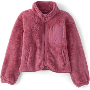 The Children’s Place Girls’ Long Sleeve Sherpa Fleece Full Zip Jacket(Vintage Rose)