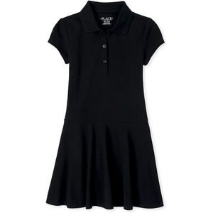 The Children’s Place Girls’ Pique Polo Dress(Black Wash)