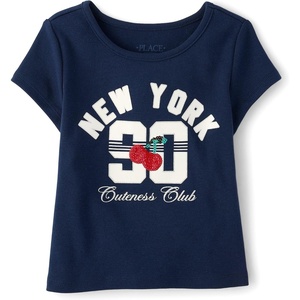 The Children’s Place Girls’ Short Sleeve Baby Tee(Tidal Cherry)