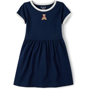 The Children’s Place Girls’ Short Sleeve Casual Dress(Brooklyn Bear)