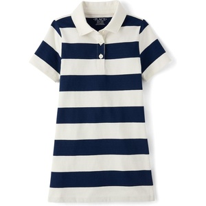 The Children’s Place Girls’ Short Sleeve Rugby Polo Dress(Tidal Stripe)