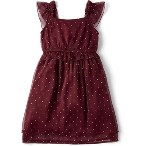 The Children’s Place Girls’ Sleeveles Fluttter Dresses(Bittersweet Dot)