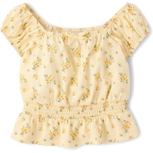 The Children’s Place Girls’ Smocked Short Sleeve Tops(Vanilla Wafer)