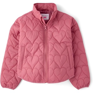 The Children’s Place Girls’ Water and Wind-resistant Quilted Packable Puffer Jacket(Vintage Rose)