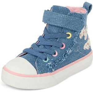 The Children’s Place Girls and Toddler High Top Sneakers(Denim Butterfly)