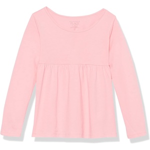 The Children’s Place Girls and Toddler Long Sleeve Everyday Casual Knit Shirt(Bright Pink)