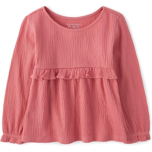 The Children’s Place Girls and Toddler Long Sleeve Everyday Casual Knit Shirt(Lotus Flower)