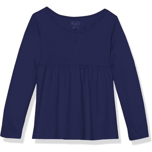 The Children’s Place Girls and Toddler Long Sleeve Everyday Casual Knit Shirt(Midnight Blue Single)