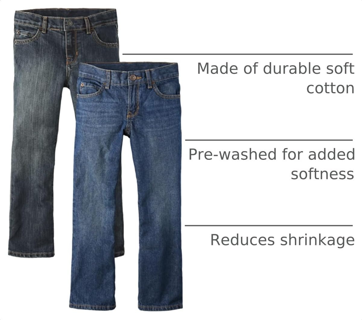 image:imageThe Childrens Place Boys Bootcut JeansDarkMedium Blue 2pack