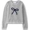 The Children’s Place Baby Girls’ and Toddler Long Sleeve Crew Neck Pullover Sweater(Mist Bow)