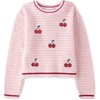 The Children’s Place Baby Girls’ and Toddler Long Sleeve Crew Neck Pullover Sweater(Rose Mist Cherries)