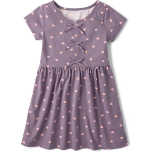 The Children’s Place Girls’ Short Sleeve Casual Dress(Pink Melon Hearts)