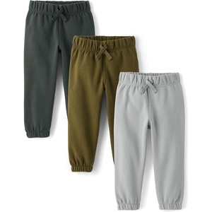 The Children’s Place Baby Boys’ and Toddler Active Premium Fleece Jogger Pants,3-Pack(Ficus Leaf)