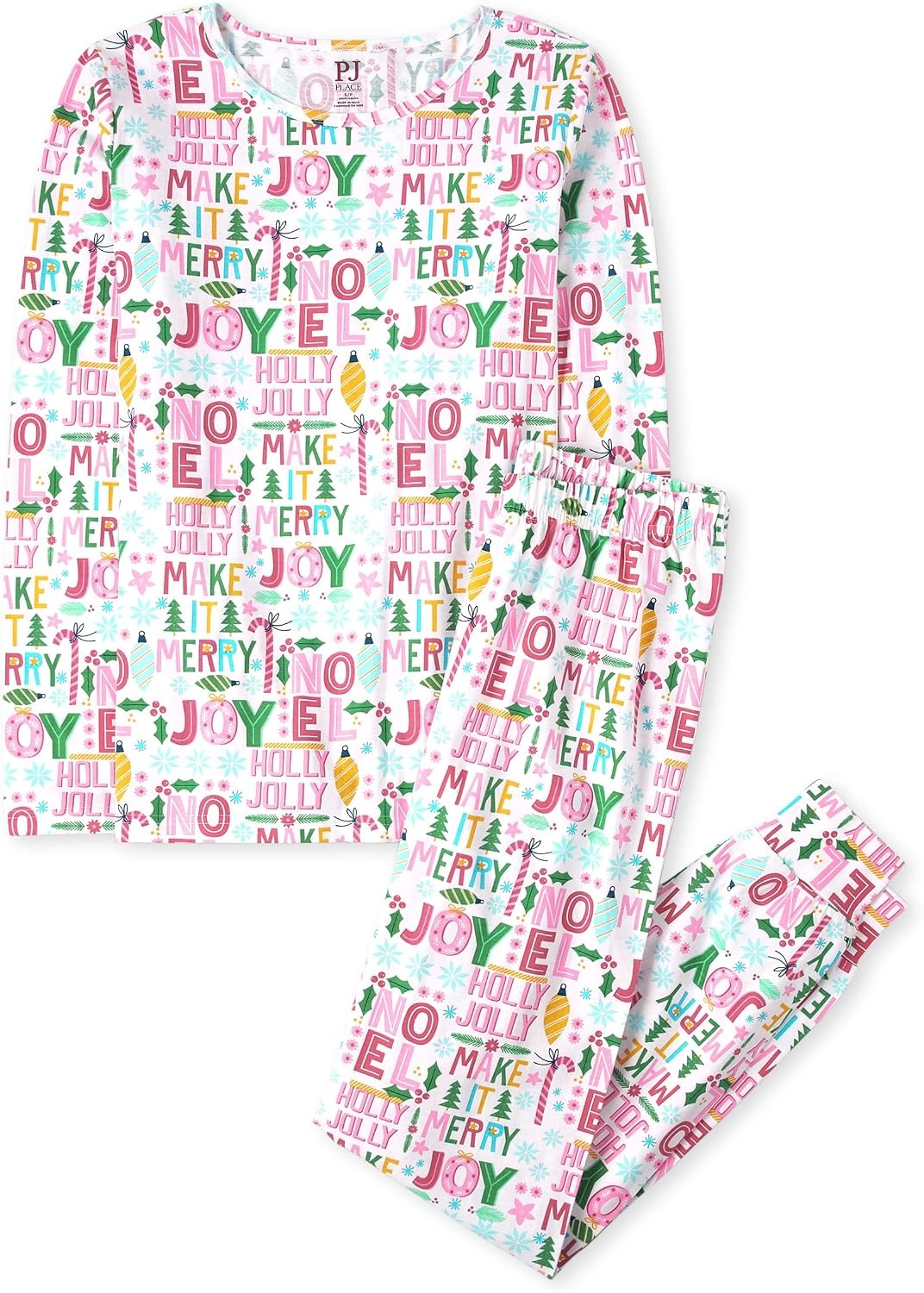 image:imageThe Childrens Place Family Matching Christmas Pajama Sets CottonMerry Joy Pink