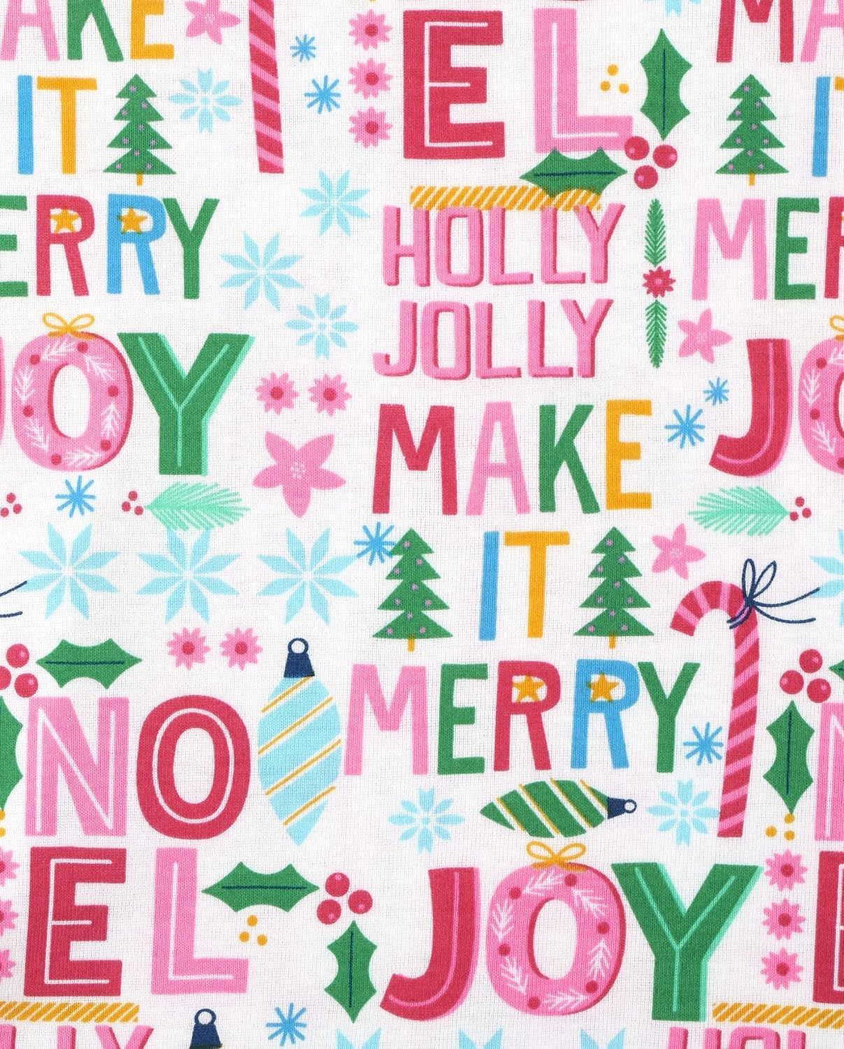image:imageThe Childrens Place Family Matching Christmas Pajama Sets CottonMerry Joy Pink