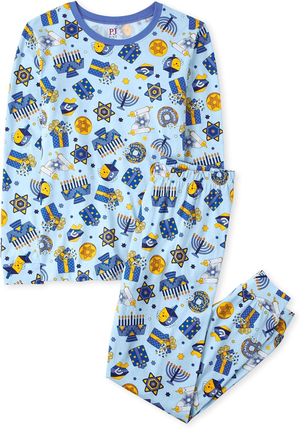 image:imageThe Childrens Place Family Matching Hanukkah Pajama Sets CottonHanukkah Allover