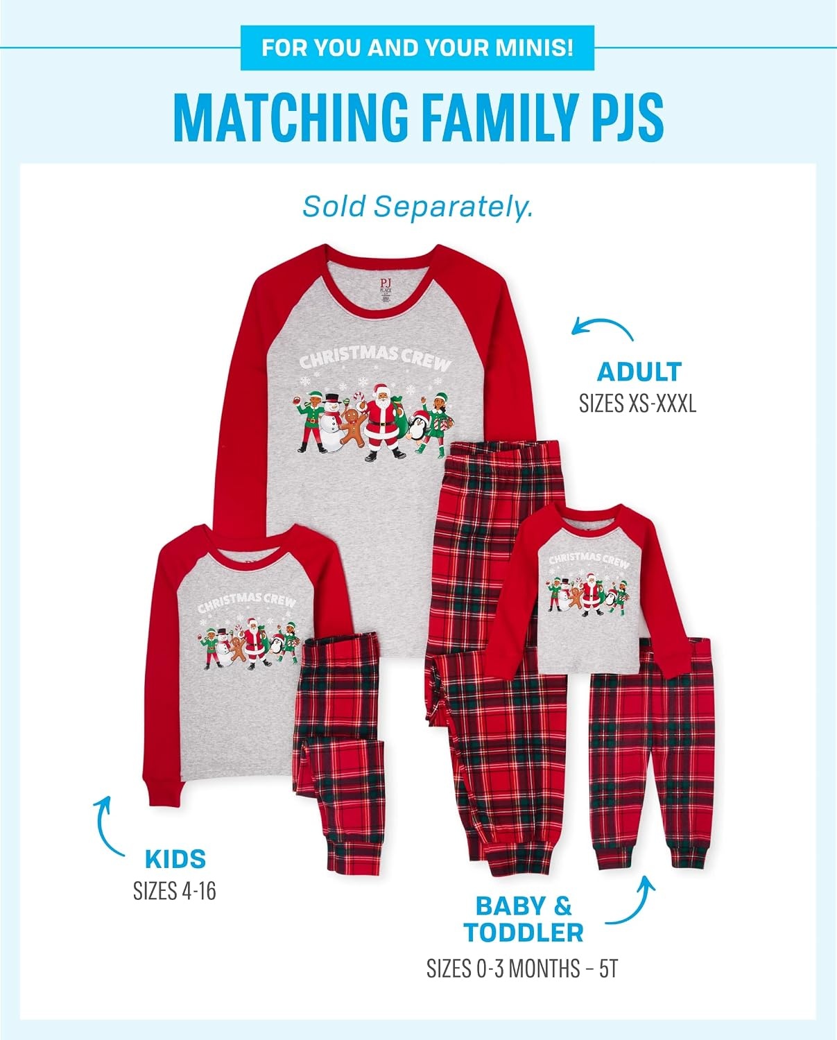 image:imageThe Childrens Place Family Matching Holiday Long Sleeve Pajama Sets CottonXmas Crew