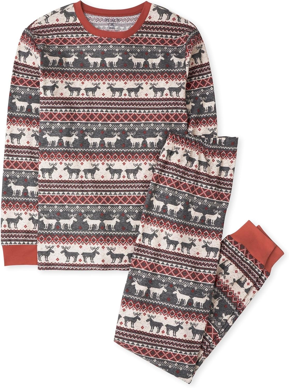 image:imageThe Childrens Place Family Matching Holiday Pajama Sets ThermalMoose Fairisle