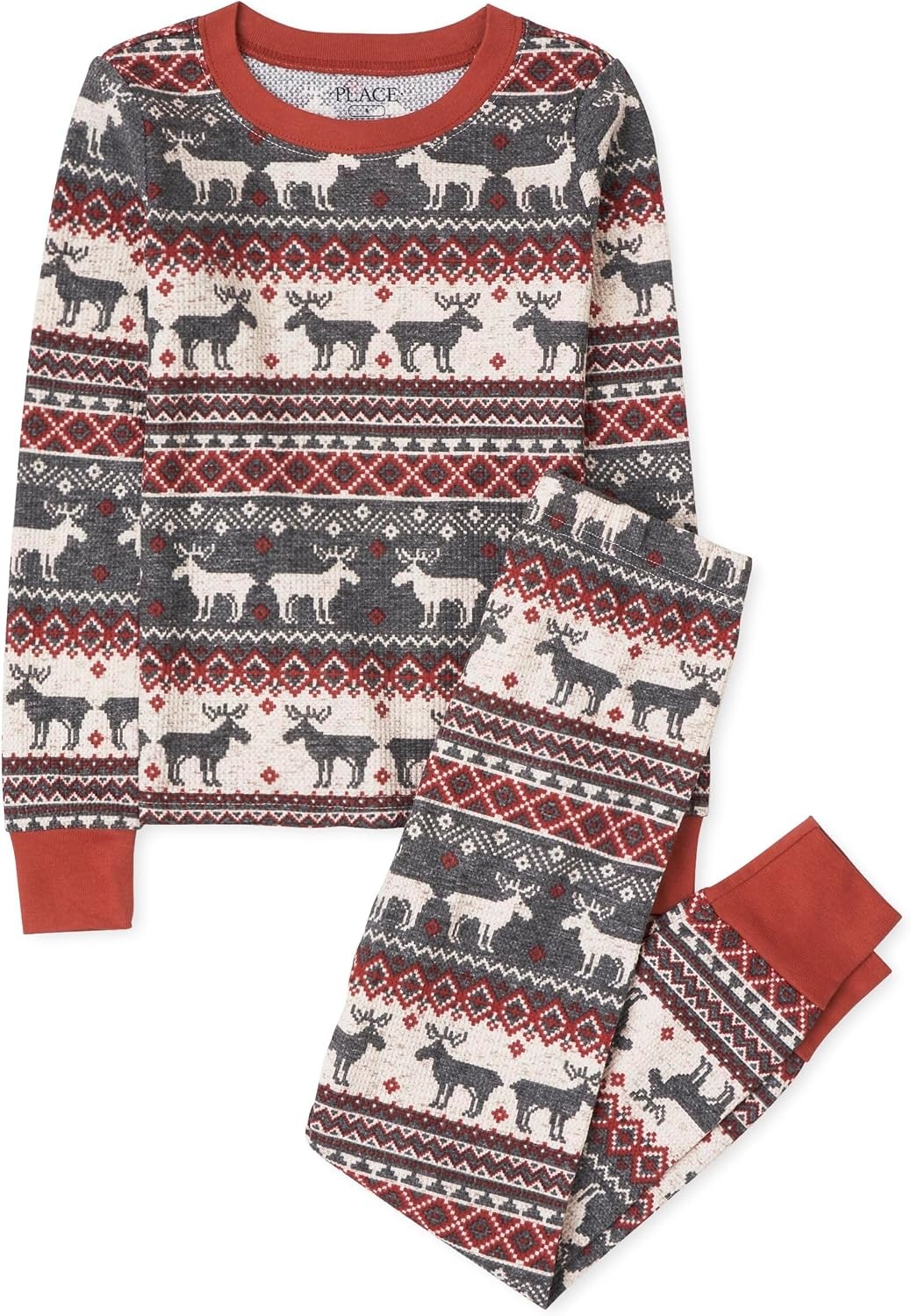 image:imageThe Childrens Place Family Matching Holiday Pajama Sets ThermalMoose Fairisle