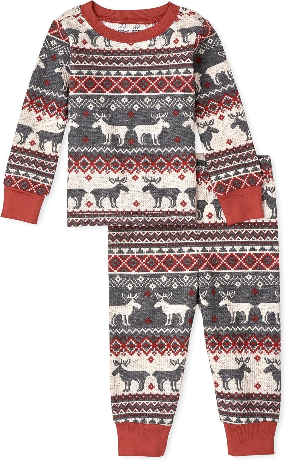 image:imageThe Childrens Place Family Matching Holiday Pajama Sets ThermalMoose Fairisle