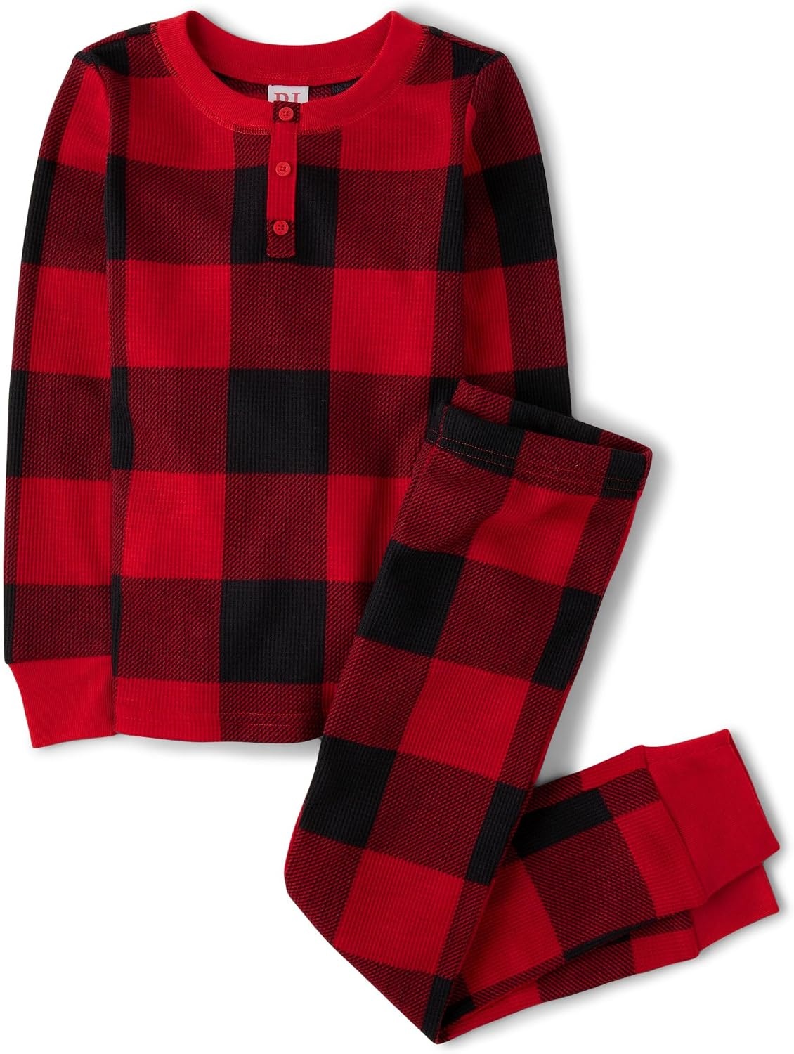 image:imageThe Childrens Place Family Matching Holiday Pajama Sets ThermalRed Buffalo Plaid