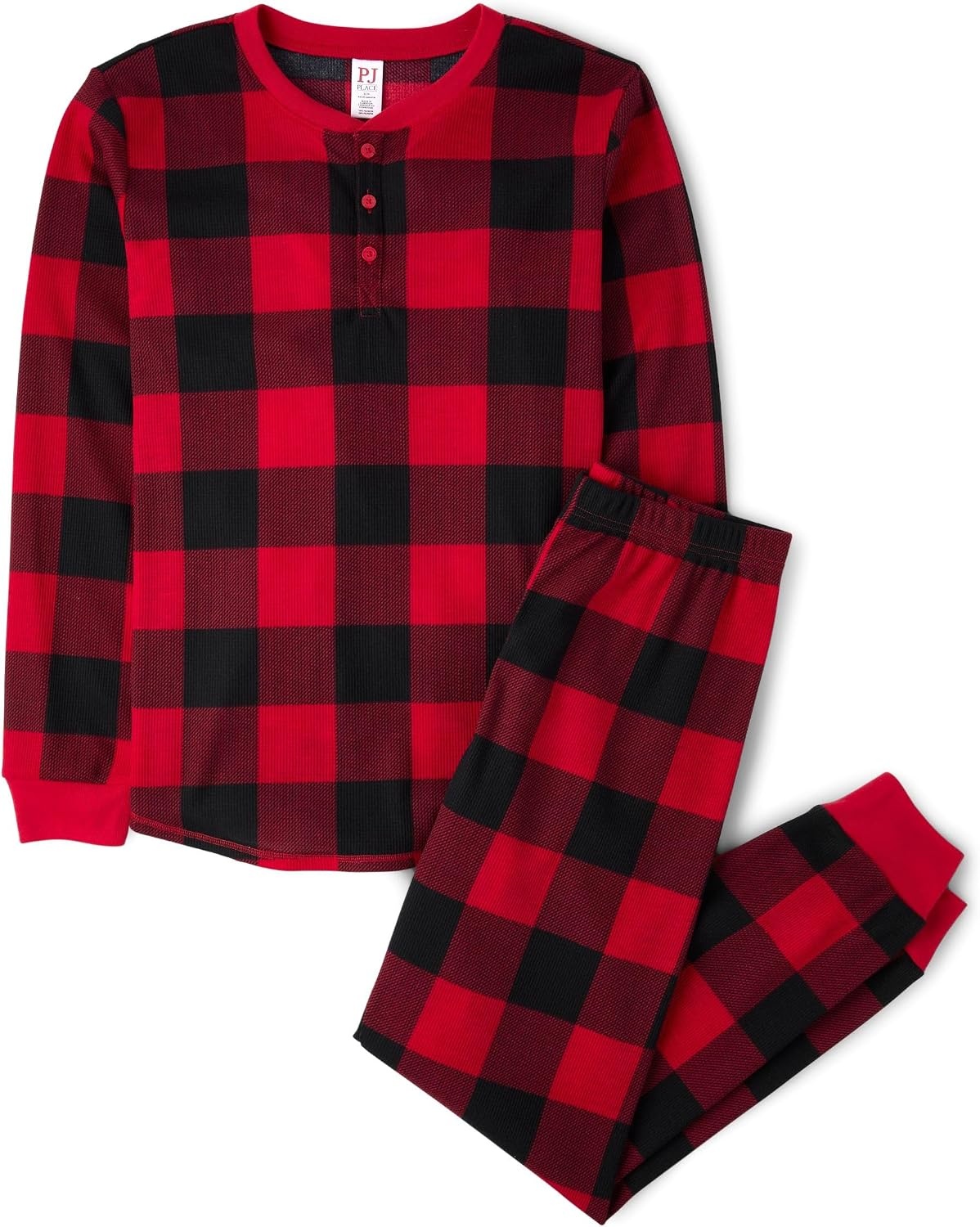 image:imageThe Childrens Place Family Matching Holiday Pajama Sets ThermalRed Buffalo Plaid