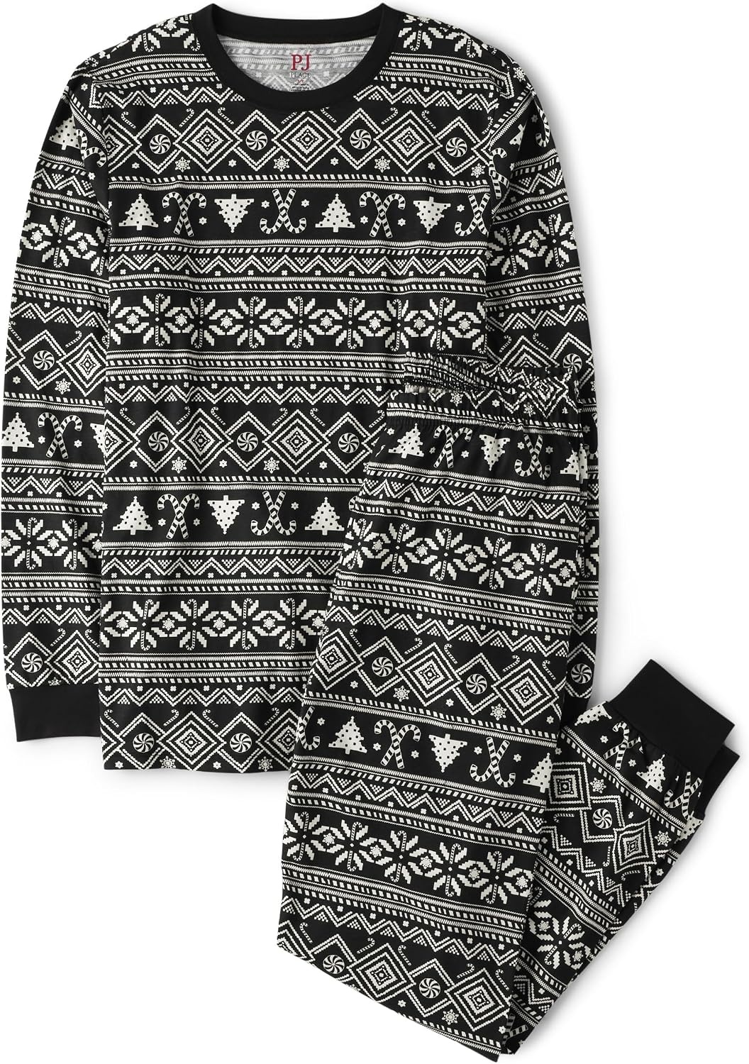 image:imageThe Childrens Place unisexbaby Family Matching Christmas and Holiday Pajama Sets CottonFairsile Black