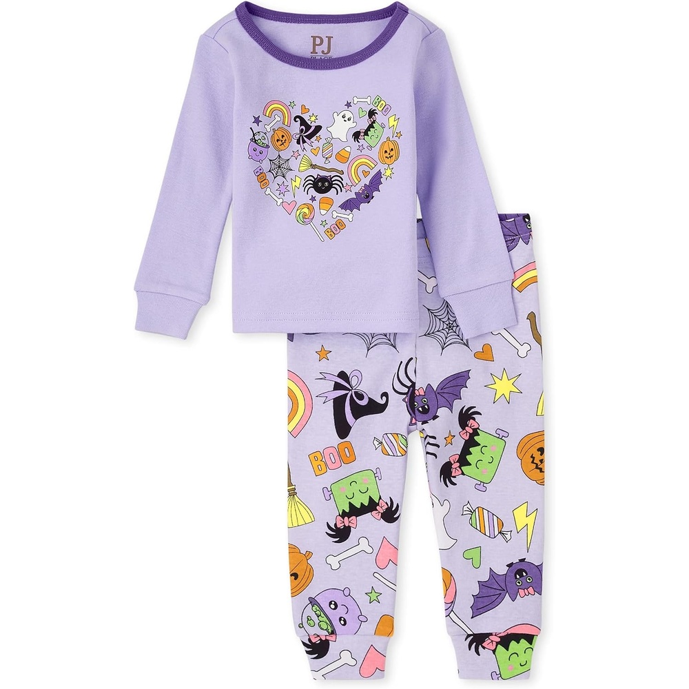 image:imageThe Childrens Place Baby Girls Halloween Pajamas CottonPurple Candy