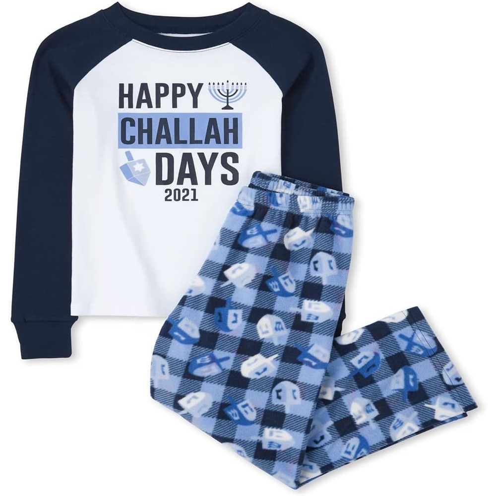 image:imageThe Childrens Place Baby and Family Matching Fleece Holiday Pajama SetHanukkah