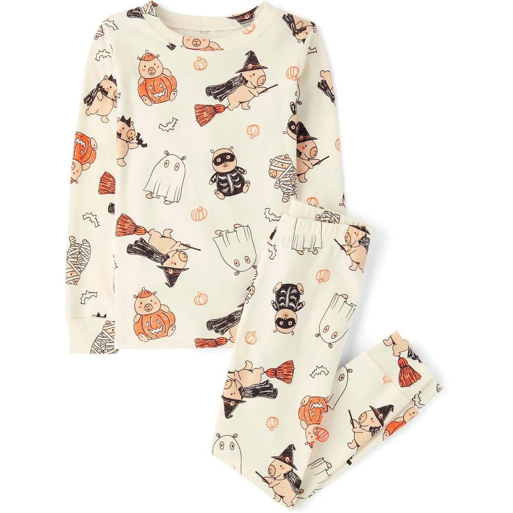 image:imageThe Childrens Place Baby and Kids Sibling Matching Halloween and Holiday Pajama Sets CottonCapyween