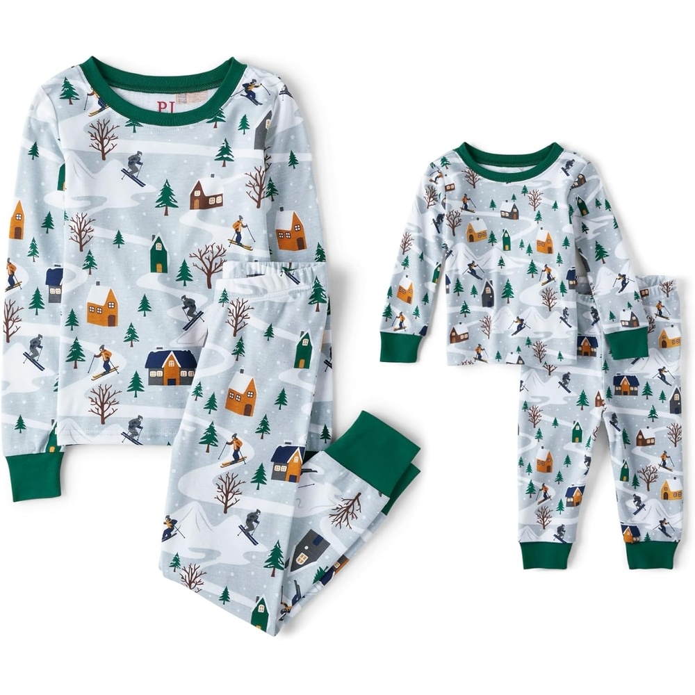 image:imageThe Childrens Place Family Matching Christmas Pajama Sets CottonBlue Ski